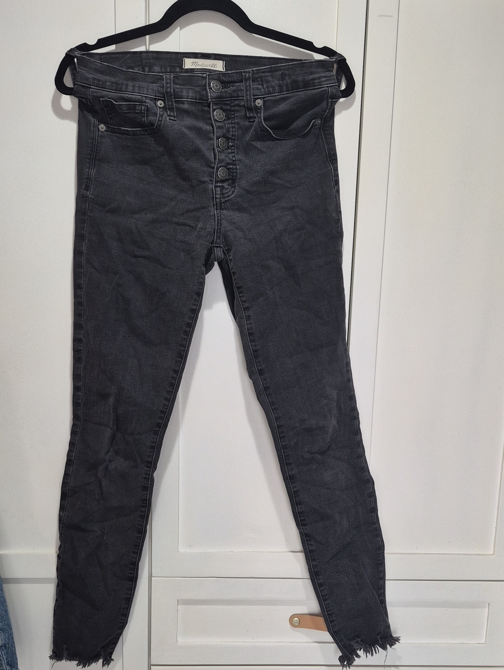 Madewell Black High-Rise Button-Fly Skinny Jeans- 27 Tall